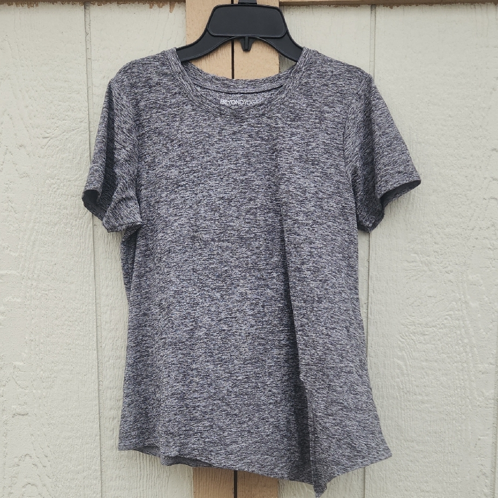 Beyond Yoga All for Ties T-Shirt Heather Gray Stretchy Soft Xsmall Sporty Chic
